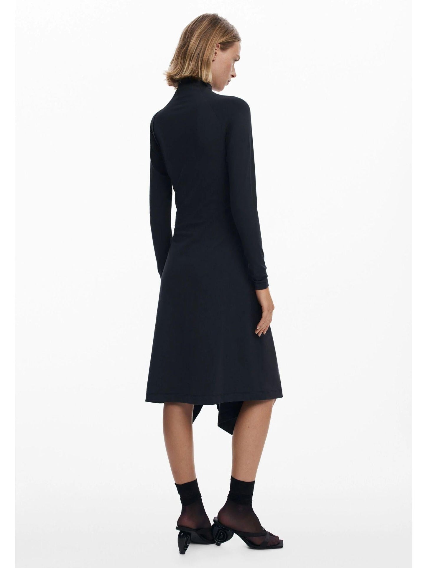 Desigual Abito aderente asimmetrico Donna Nero