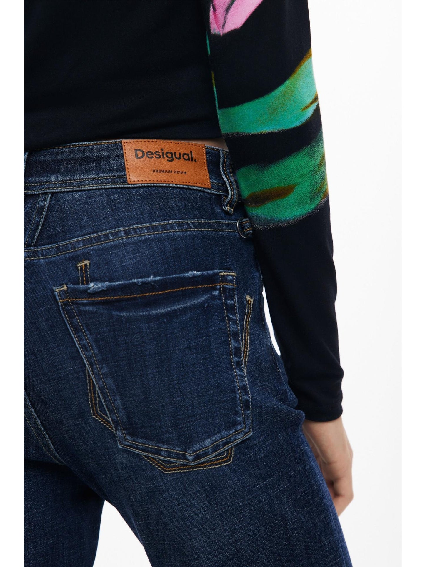 Desigual Jeans a zampa lavati Donna Blu