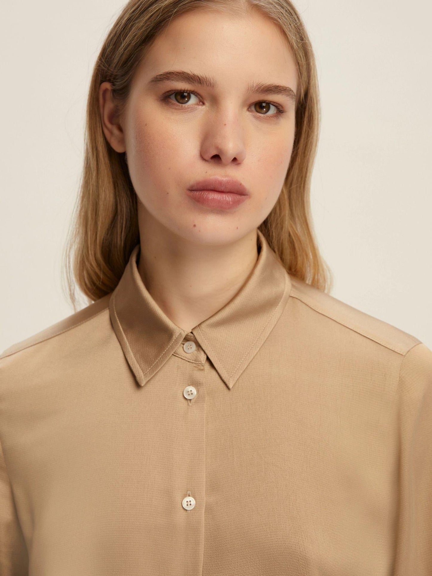 Emme Marella Camicia In Raso Martellato Donna Fleres Miele