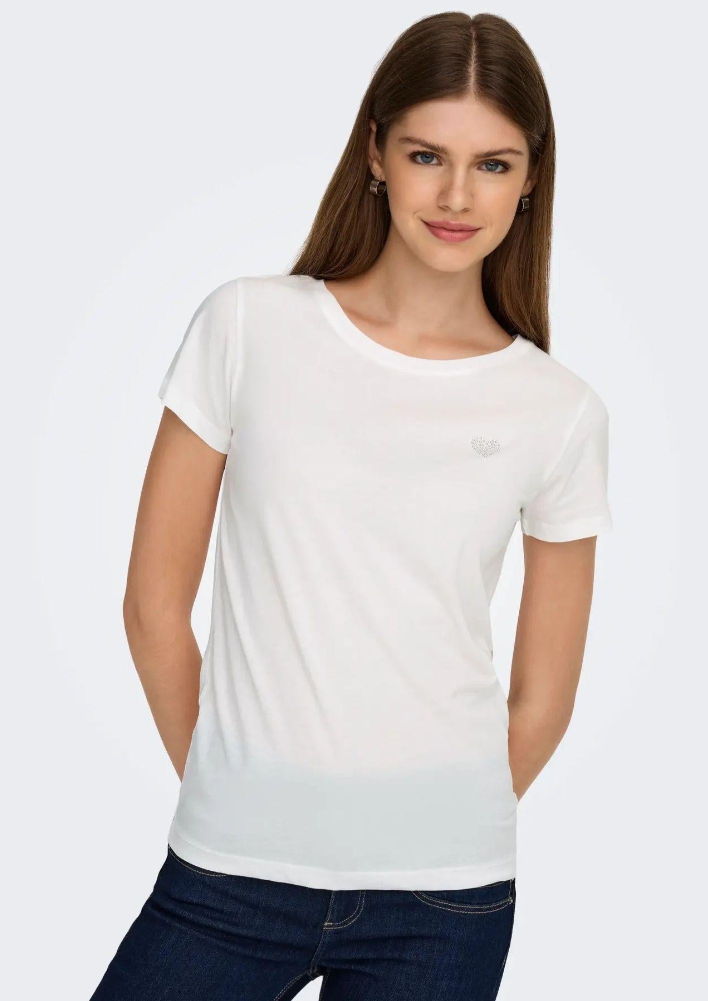 Jacqueline De Yong T-Shirt Donna Paris Bianco