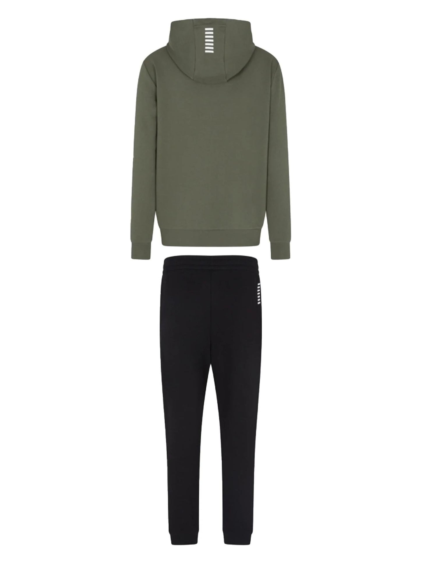 EA7 Emporio Armani Tuta Uomo con cappuccio e zip Verde Nero