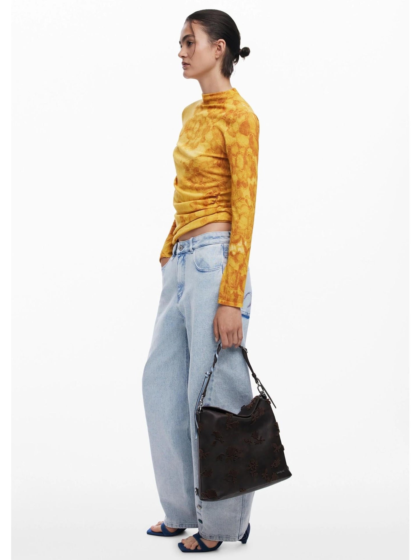 Desigual Zaino convertibile grande con flockati Donna Marrone