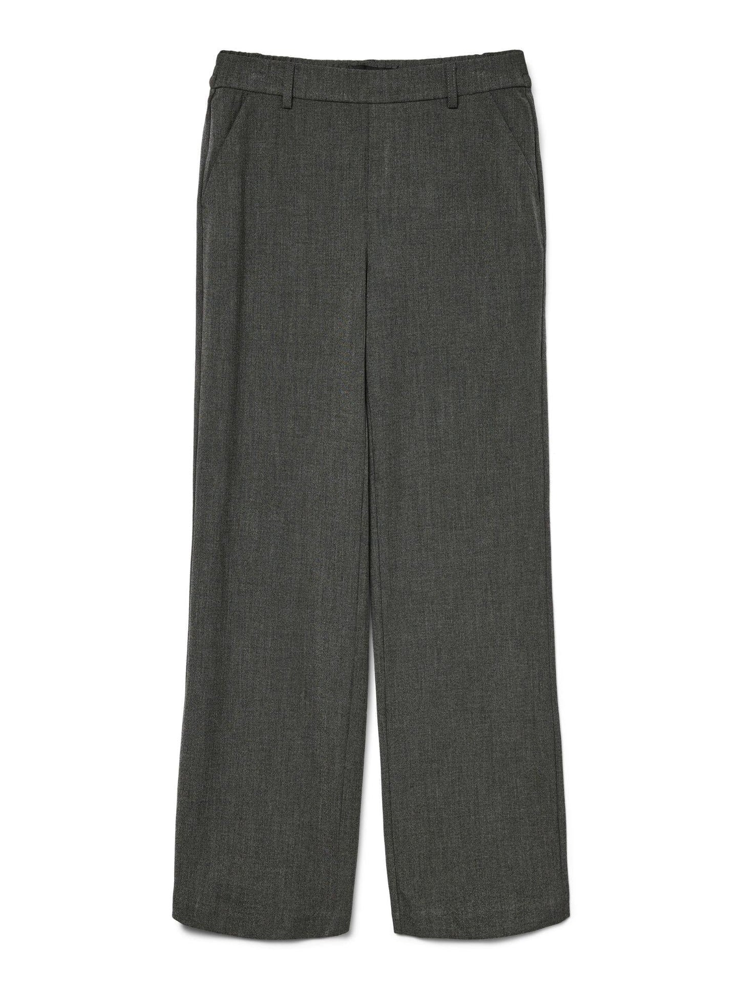 Vero Moda Pantaloni Donna Maya A Vita Media Nero Grey Melange