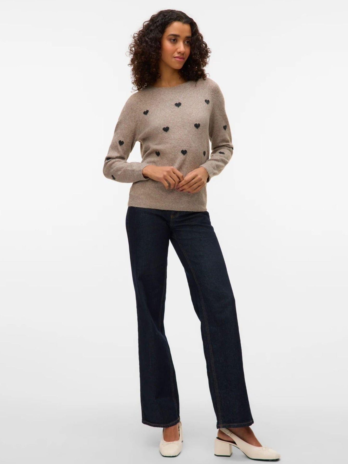 Vero Moda Maglione Donna Doffy Beige E Nero