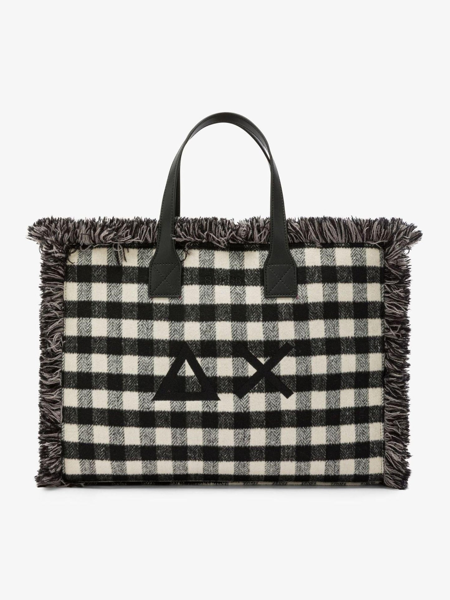 Sun68 Borsa Donna Cali Midi Tartan Nero