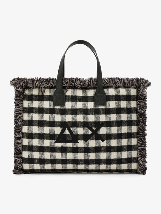 Sun68 Borsa Donna Cali Midi Tartan Nero