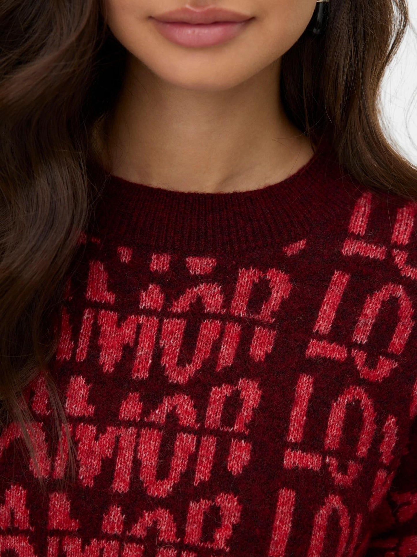 Vero Moda Maglione Donna Love Rosso Syrah