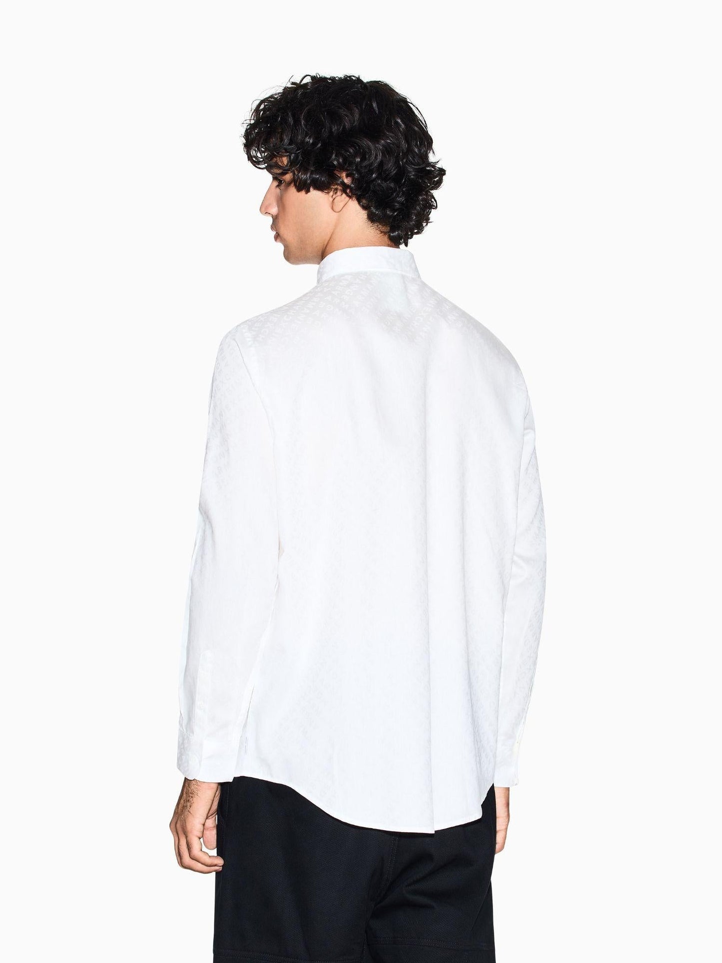 Armani Exchange Camicia regular fit logo allover Uomo Bianco