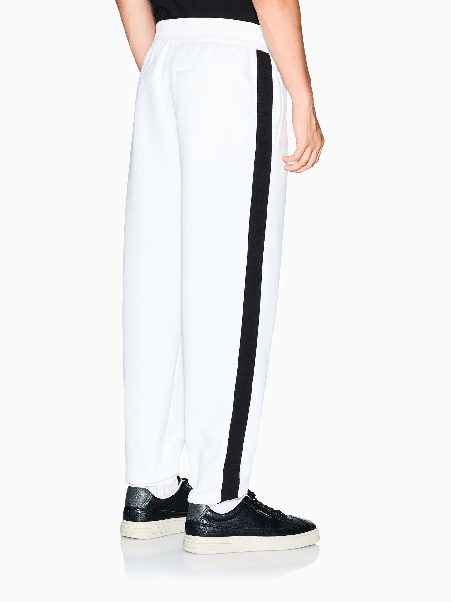 Armani Exchange Pantaloni Jogger Bande Logate Uomo Bianco
