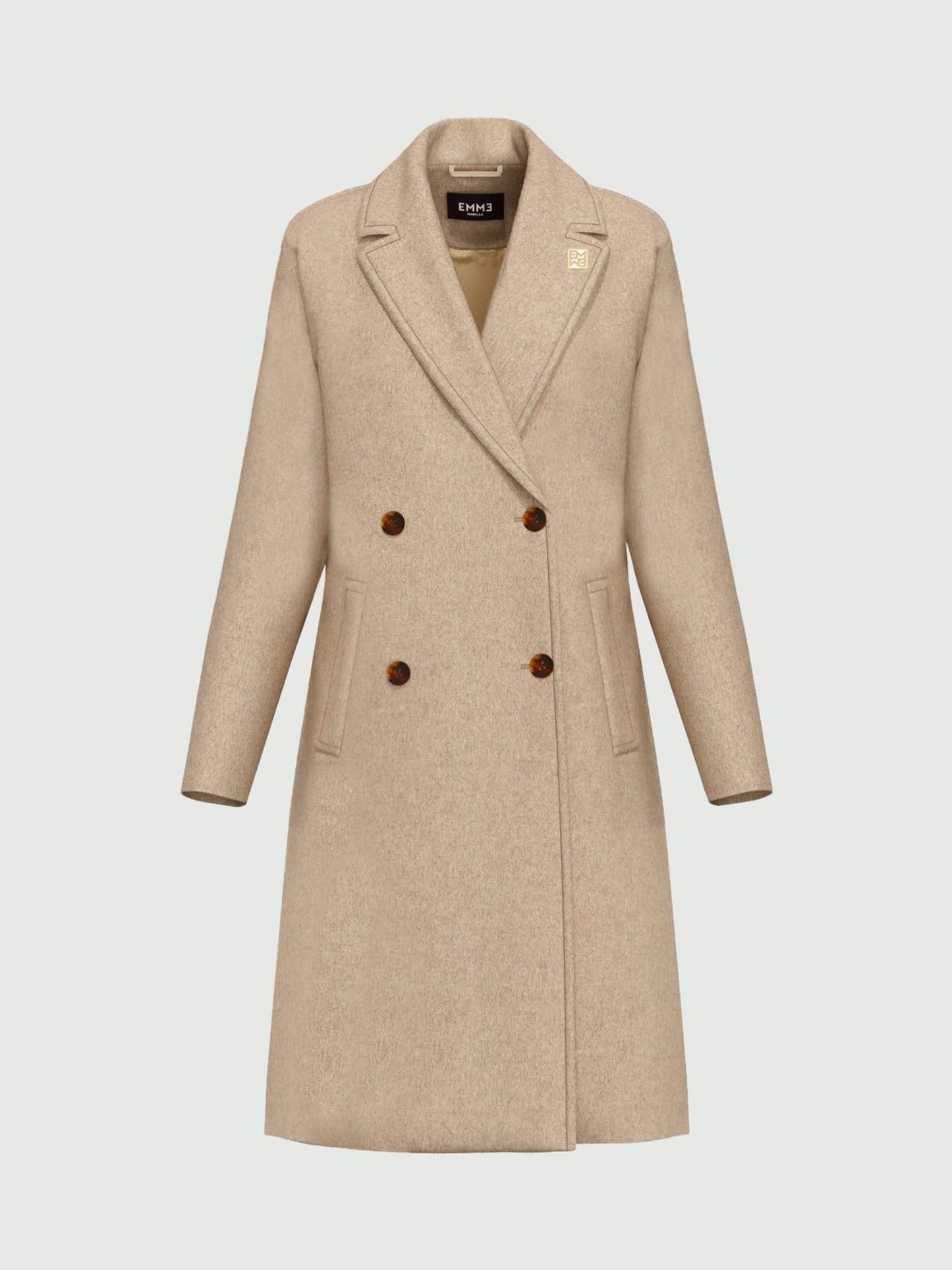 Emme Marella Cappotto doppiopetto Donna Roll Bianco sporco