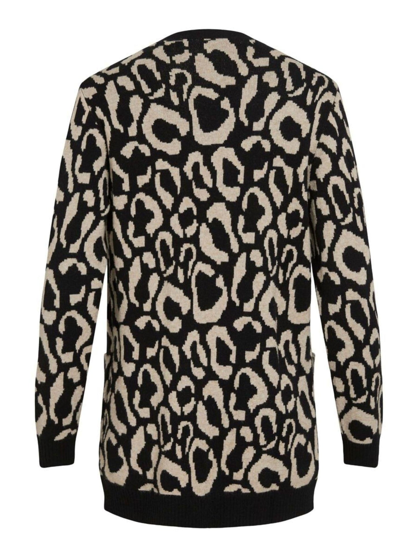 Vila Cardigan Donna Tif Animalier Nero