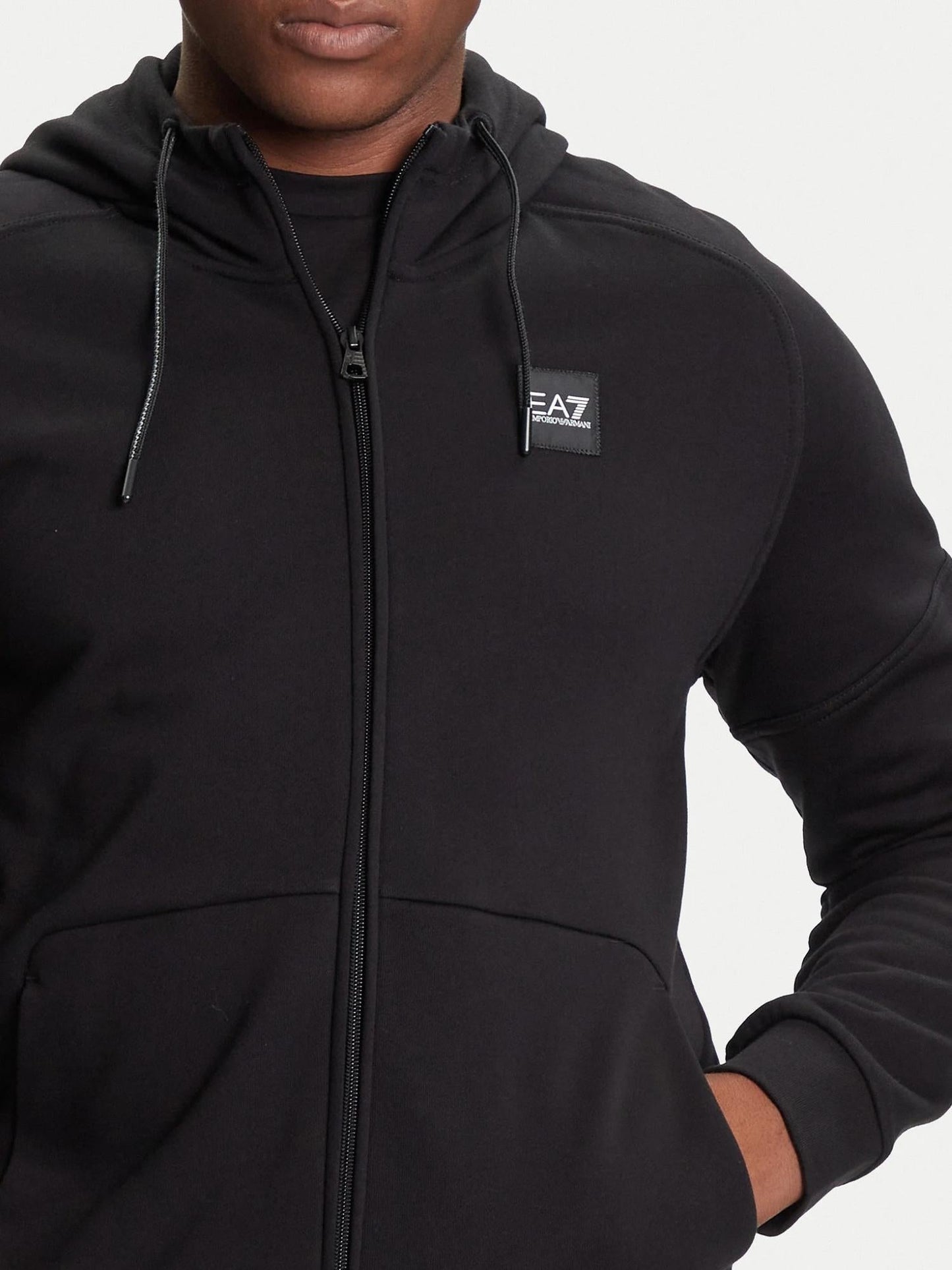EA7 Emporio Armani Tuta Uomo con cappuccio full zip Nero