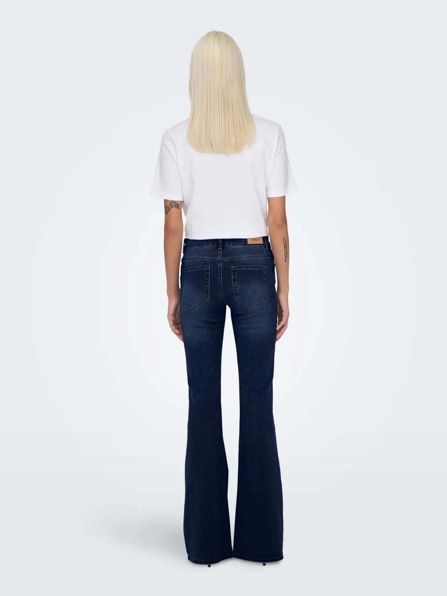 Only Jeans Donna Reese Flared Fit Dark Blue Denim