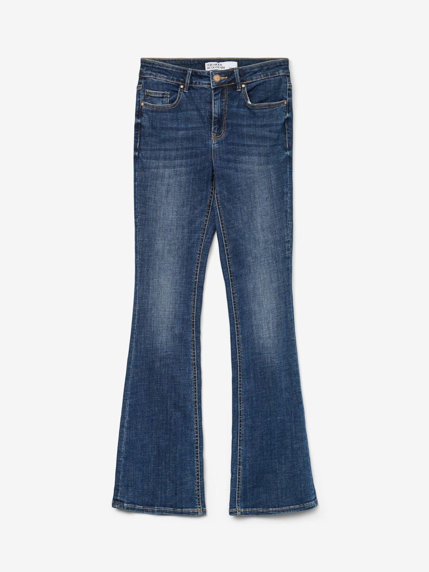 Vero Moda Jeans Donna Flash A Vita Media Flared Fit Dark Blue Denim