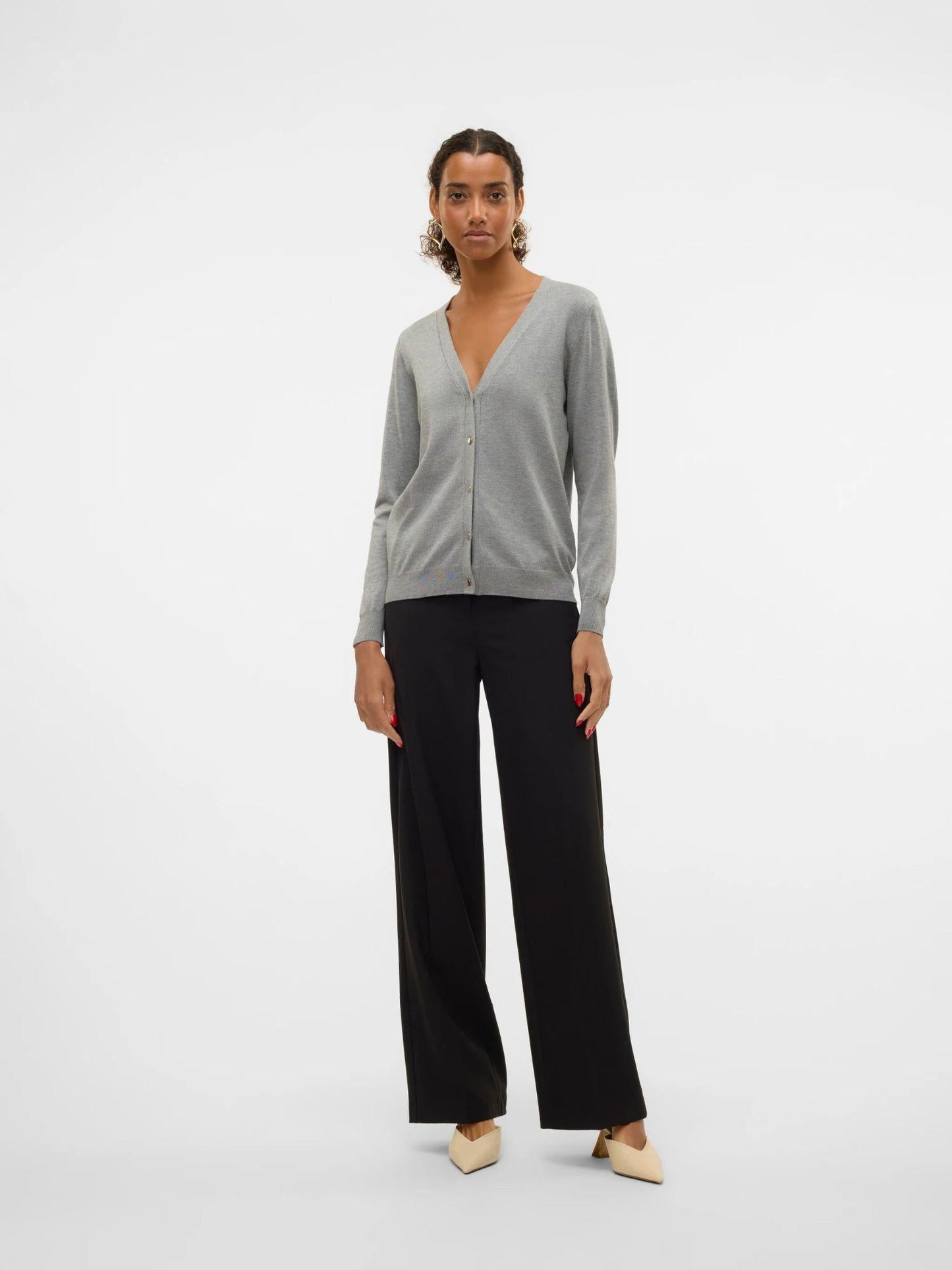 Vero Moda Cardigan In Maglia Donna Silje Grey Melange