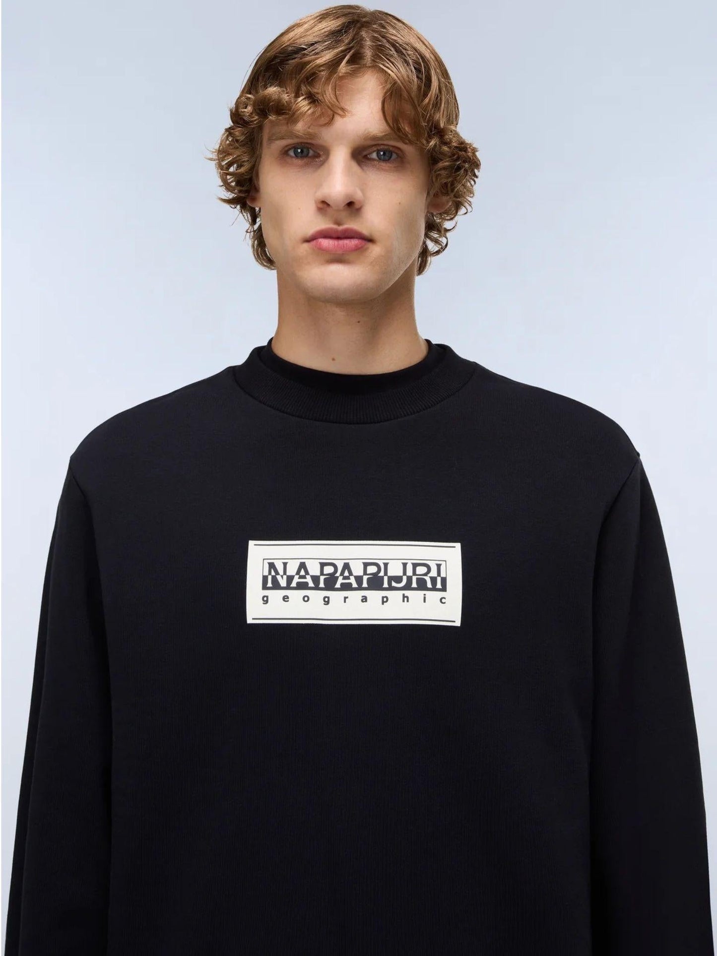 Napapijri Felpa Uomo Box Logo Nero