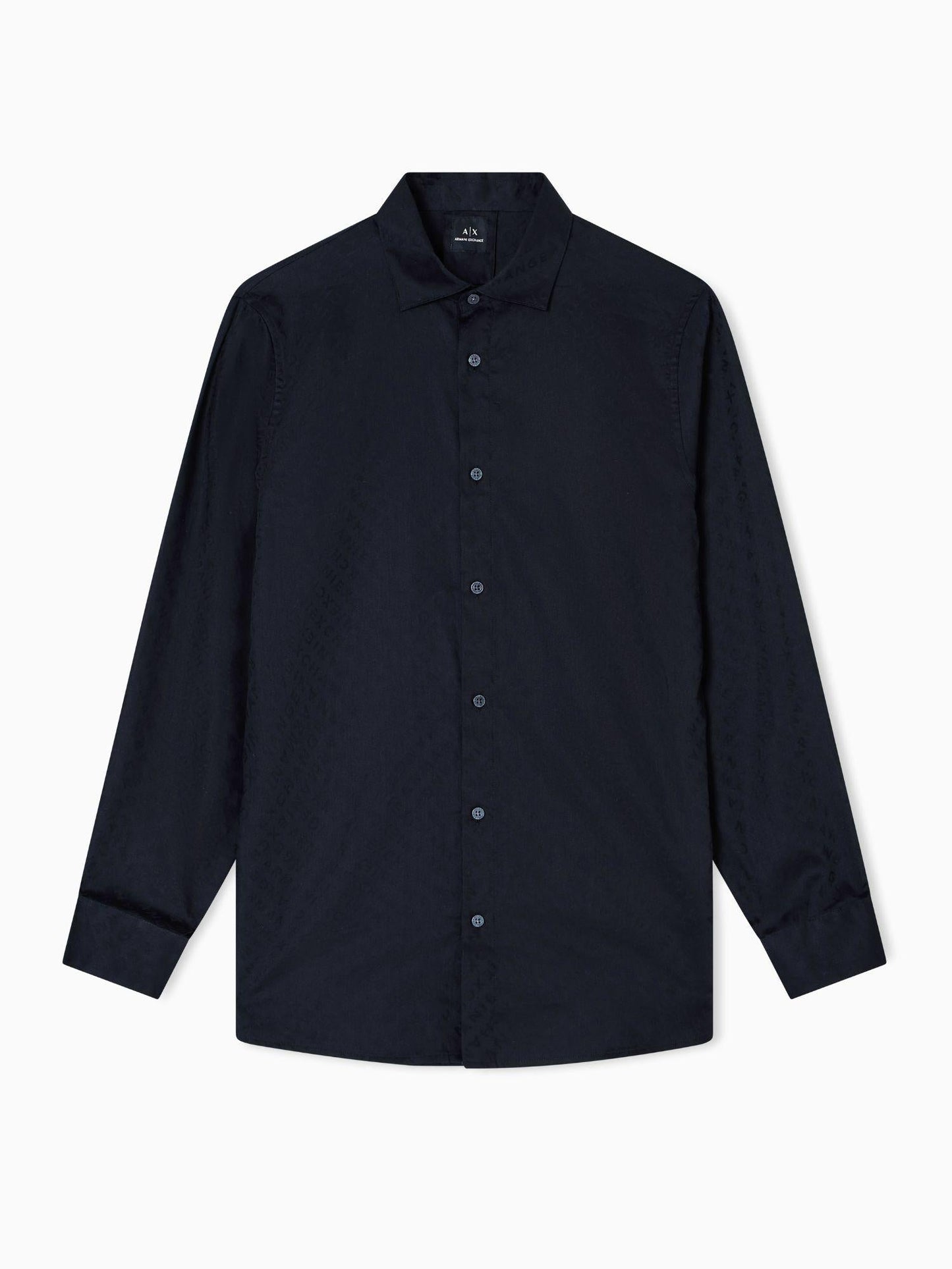 Armani Exchange Camicia regular fit logo allover Uomo Nero Armani