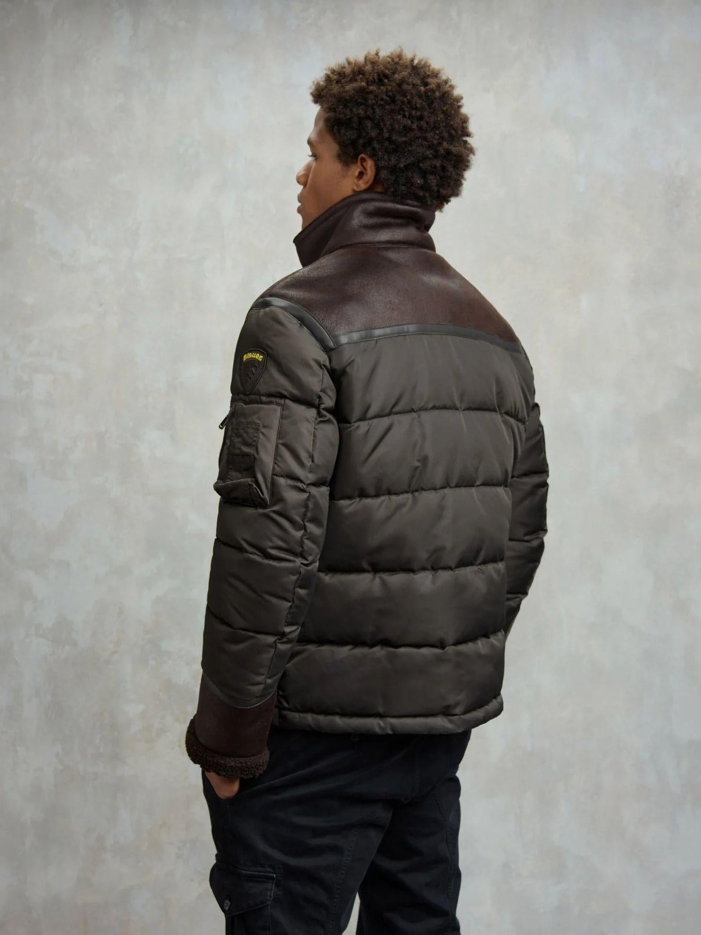 Blauer Giacca Invernale Uomo Organ Nero Oliva