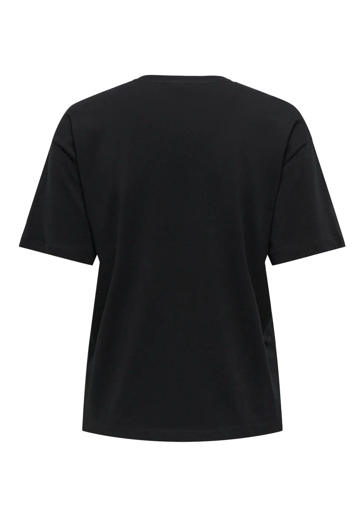 Jacqueline De Yong T-Shirt Donna Smilla Nera
