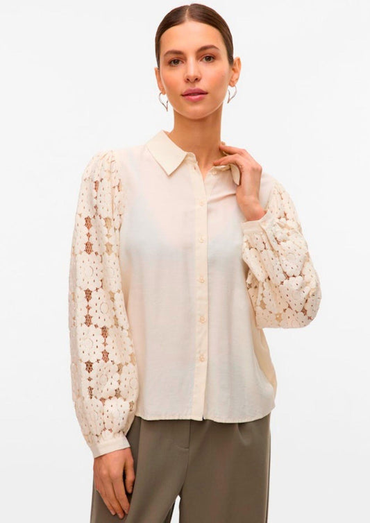 Vero Moda Camicia Donna Fabena Bianco Betulla