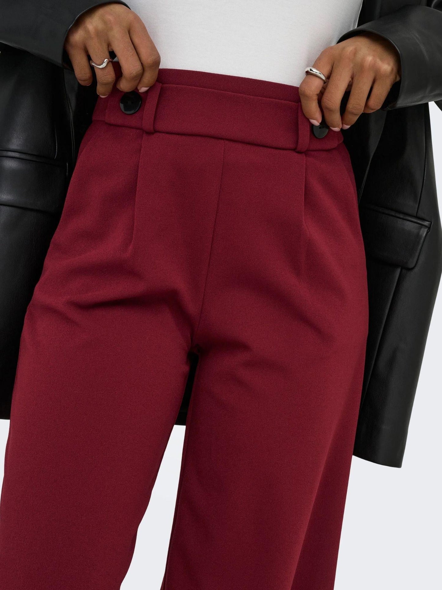 Jacqueline De Yong Pantaloni A Gamba Larga Donna Geggo Wide Leg Fit Cabernet