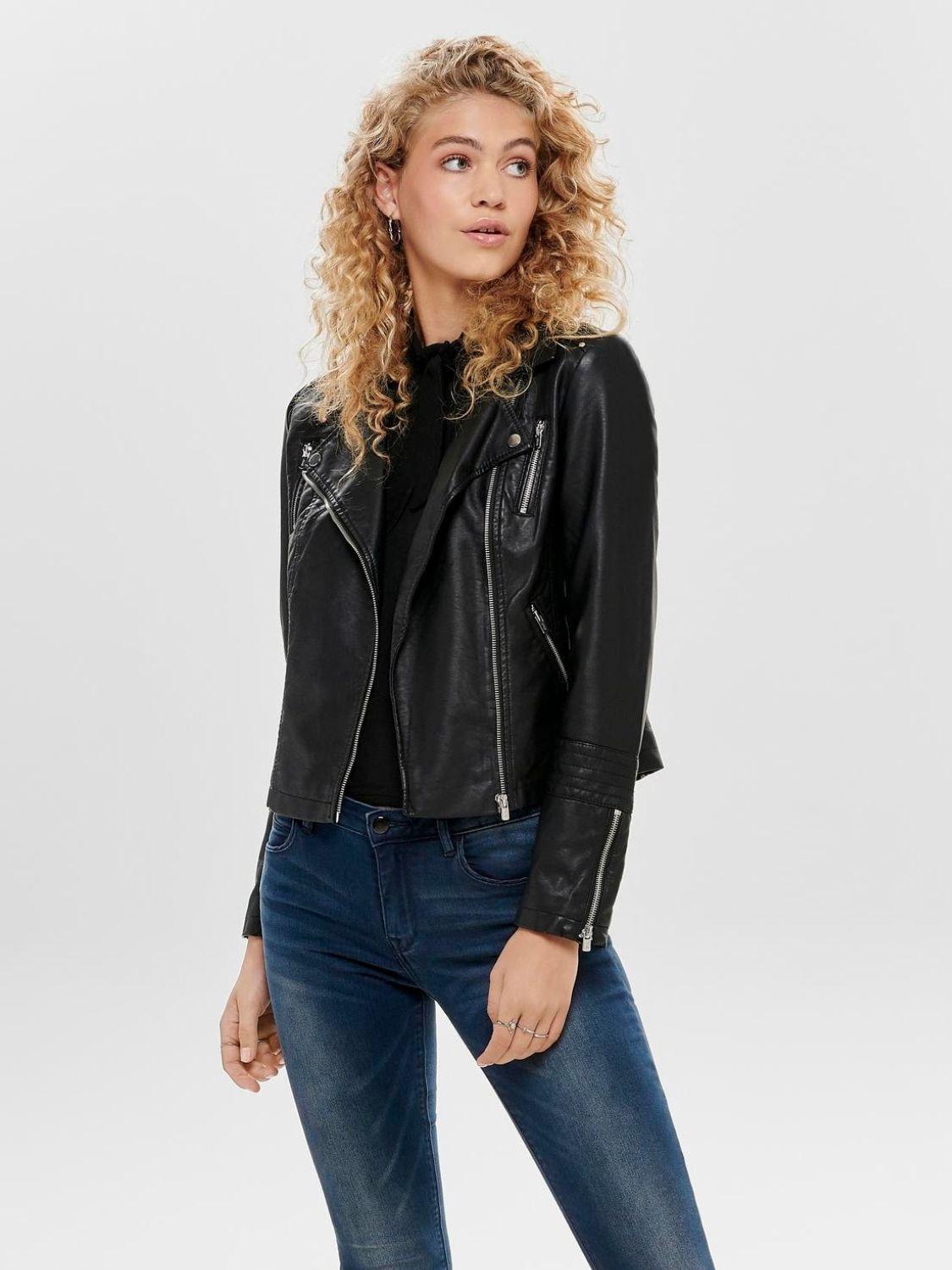 Only Giacca in Finta Pelle Donna Gemma Nero
