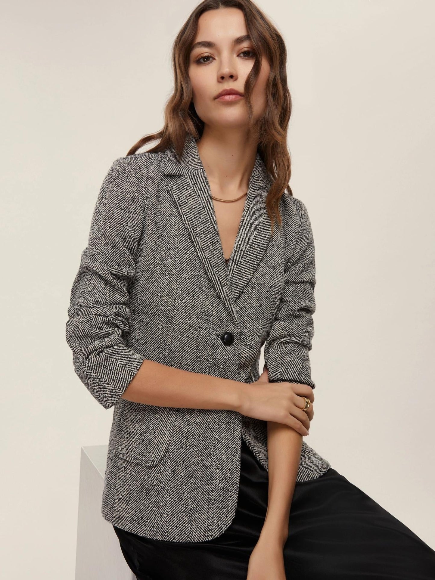 Emme Marella Giacca in stuoia Donna Dear Nero bianco