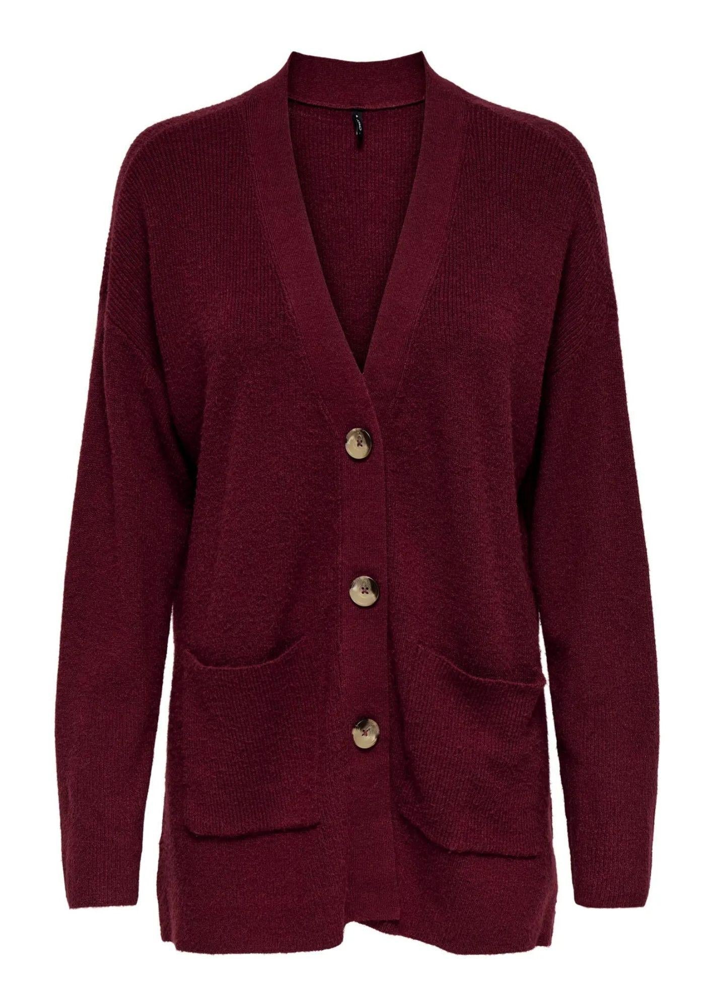Only Cardigan Donna Ibi Bordeaux
