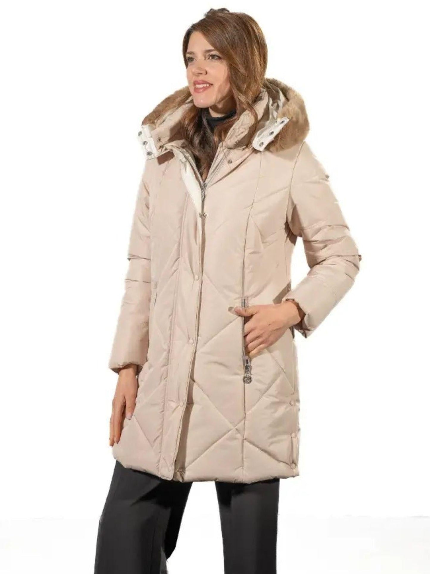 Satinette Giacca Invernale Donna Beige