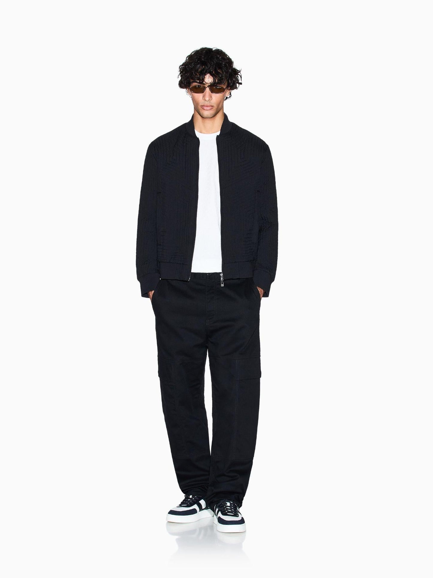 Armani Exchange T-Shirt Uomo Regular Fit in Tessuto Jacquard Bianco