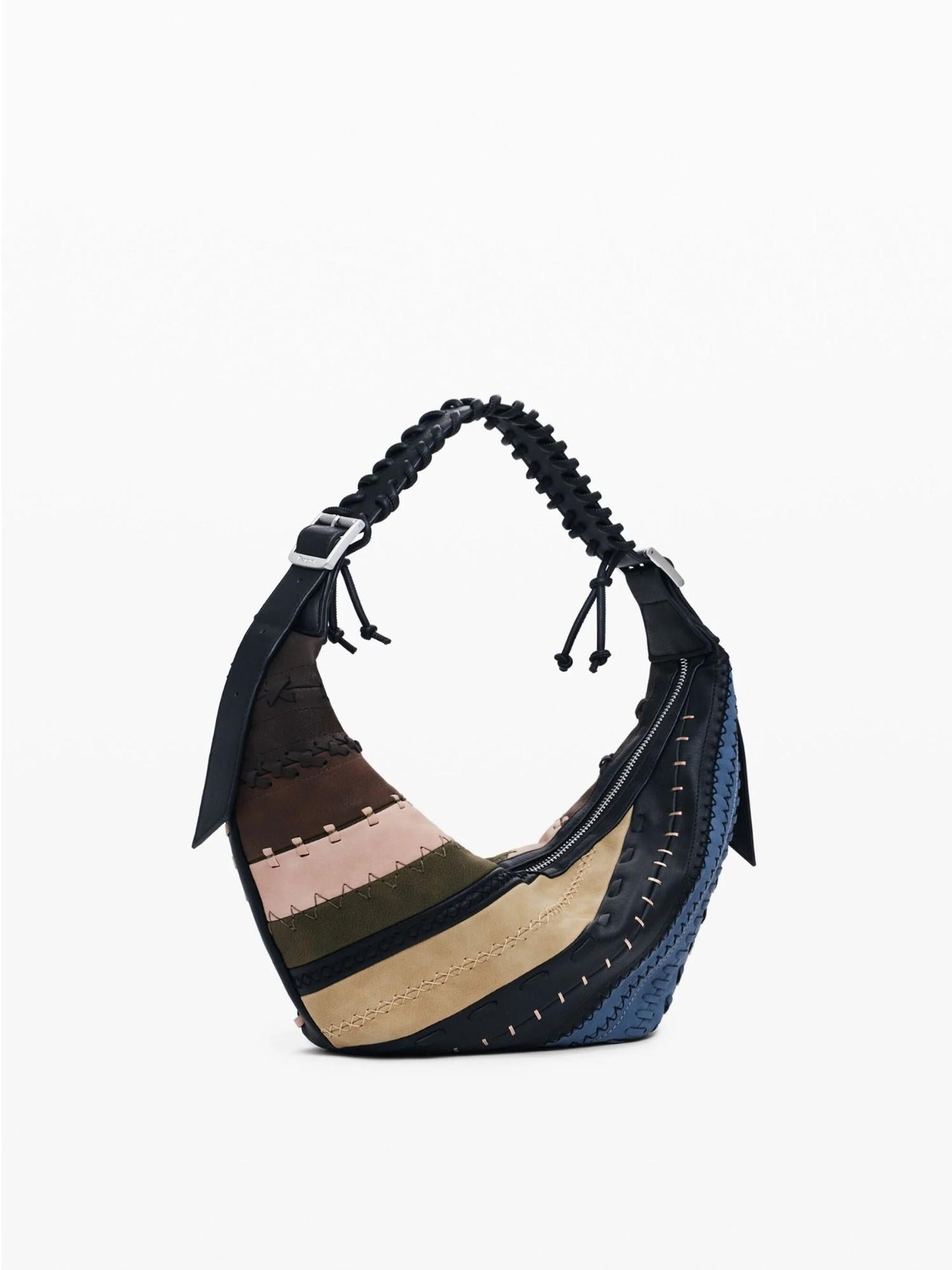 Desigual Borsa a tracolla patchwork media Donna Marrone