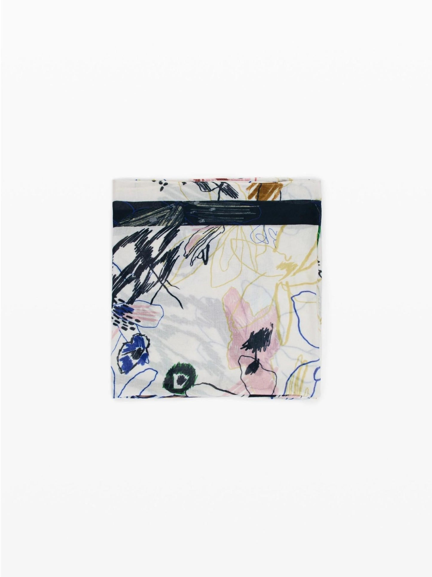 Desigual Foulard rettangolare con tratti Donna Bianco