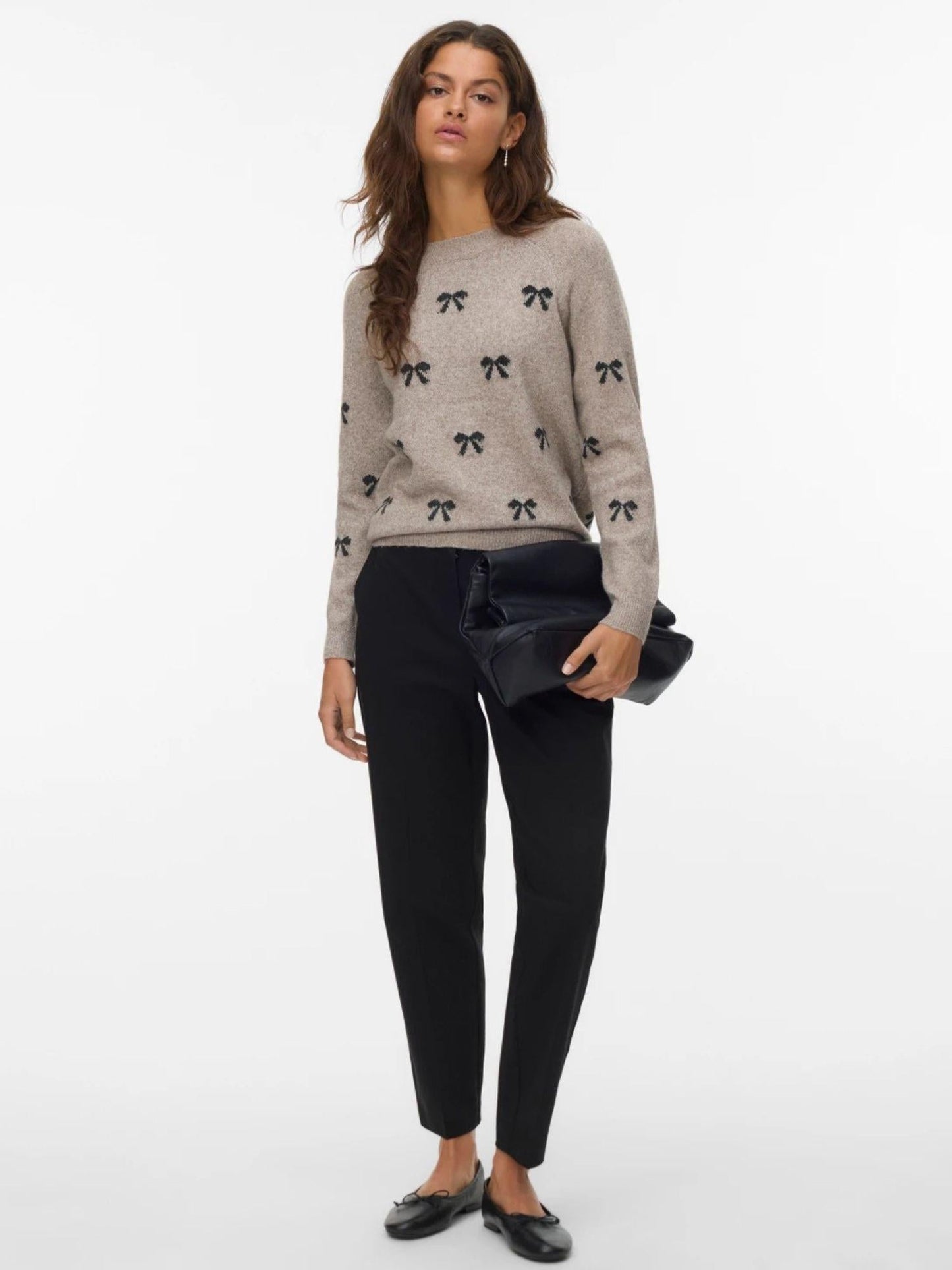 Vero Moda Maglione Donna Doffy Beige E Bianco