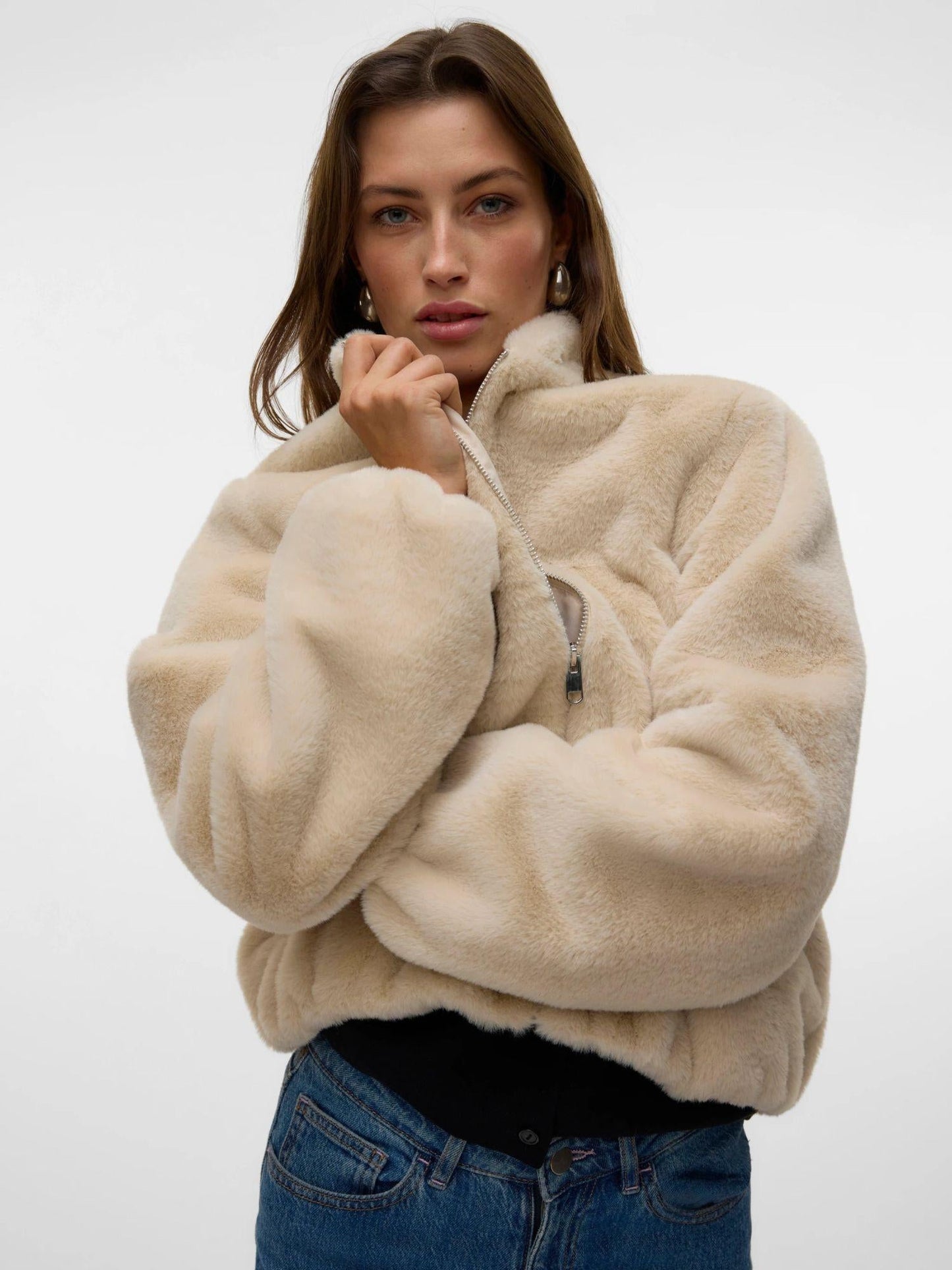 Vero Moda Giacca Invernale Donna Sonjaliga Grey Oatmeal