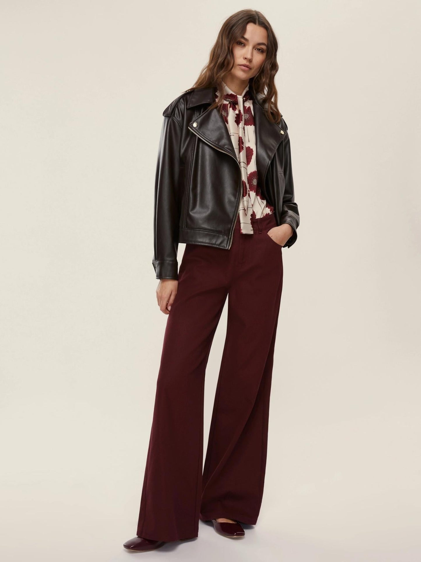 Emme Marella Blusa in twill stampato Donna Fulvia Panna