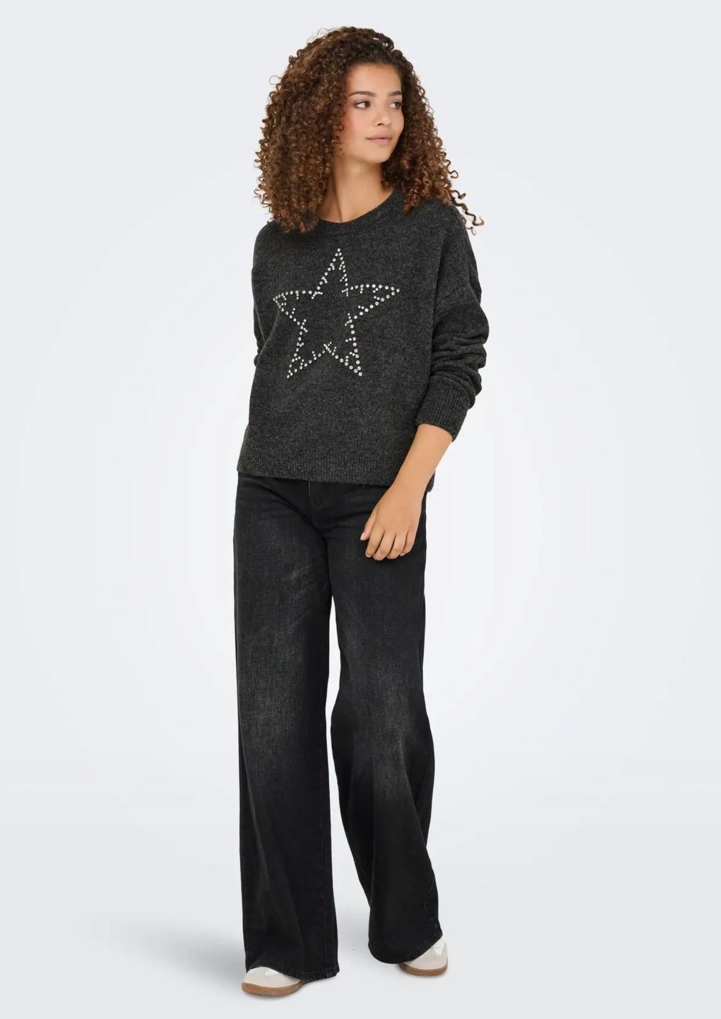 Only Maglione Donna Renata Grigio Scuro