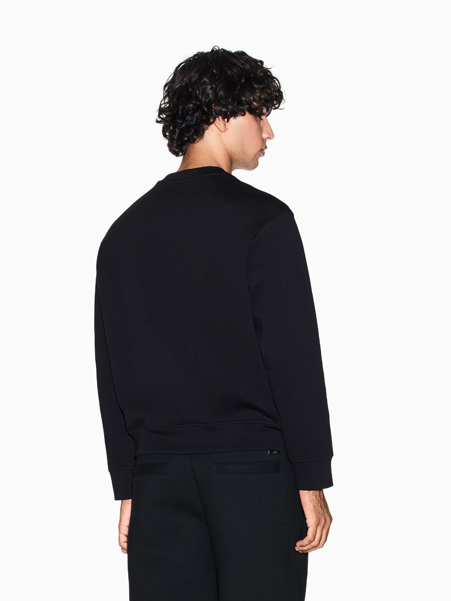 Armani Exchange Felpa Uomo Nera Girocollo in Cotone