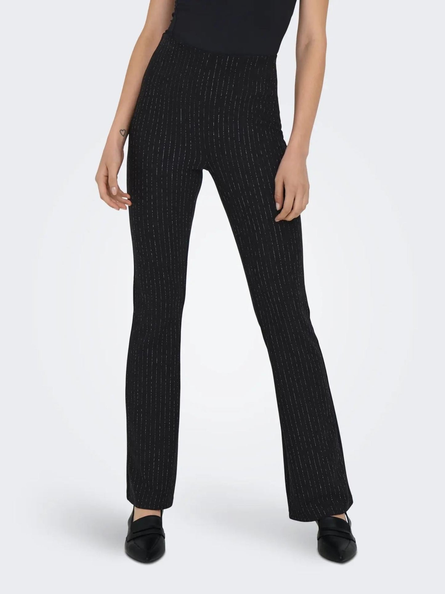 Only Pantalone Donna Lisa Nero Silver Glitter
