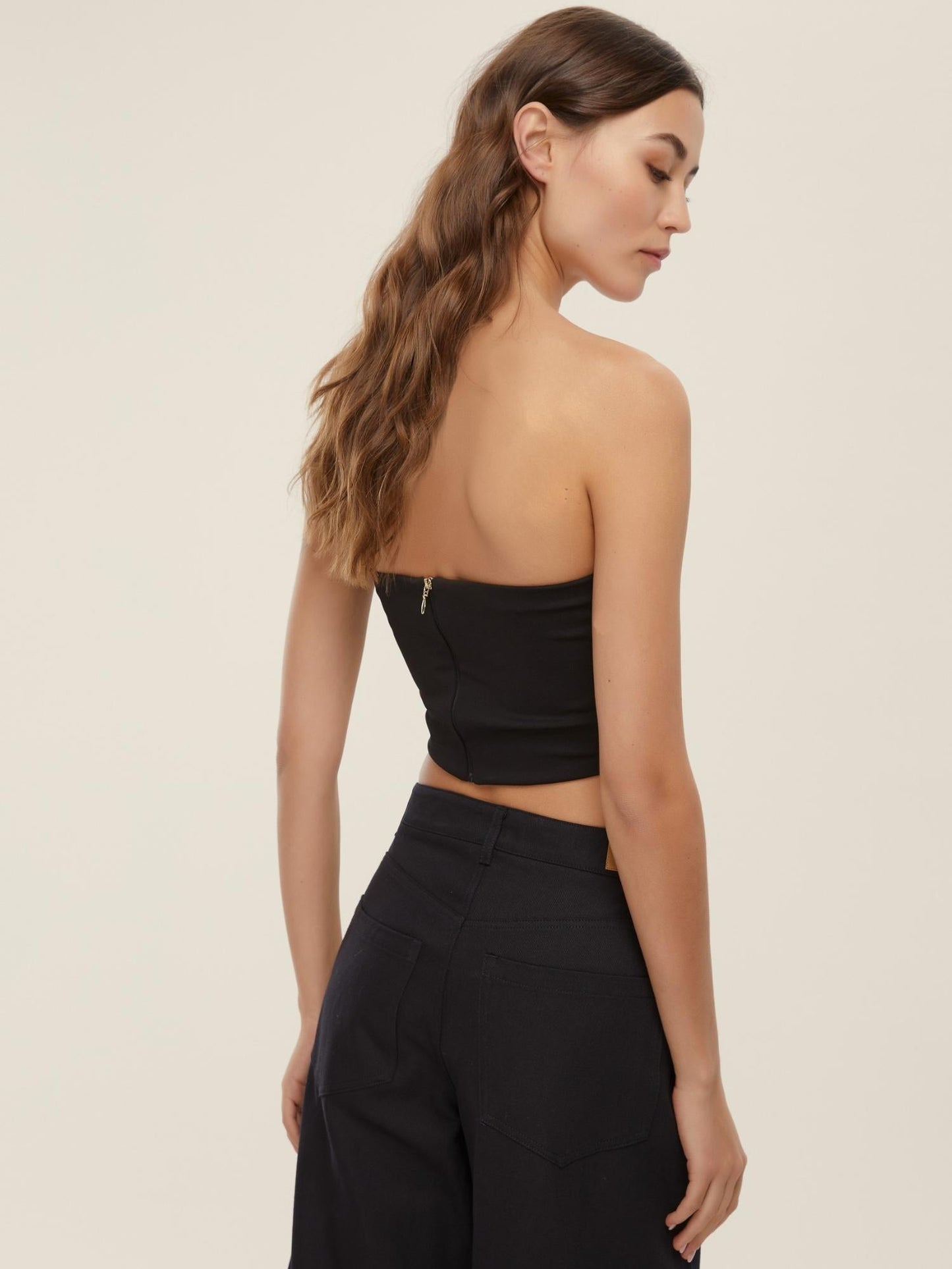 Emme Marella Mini bustier Donna in jersey stretch Vagone Nero