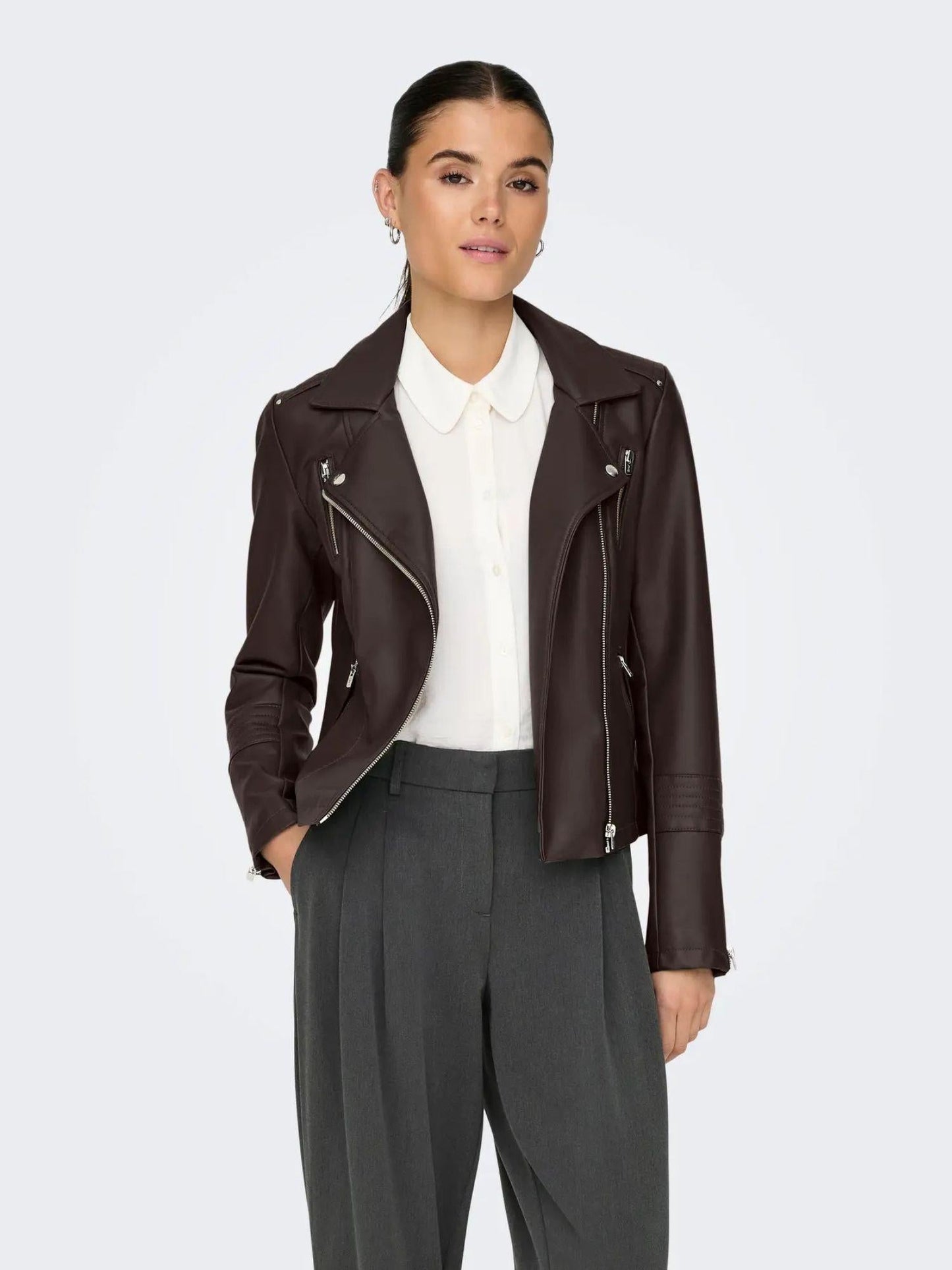 Only Giacca in Finta Pelle Donna Gemma Chocolate Torte