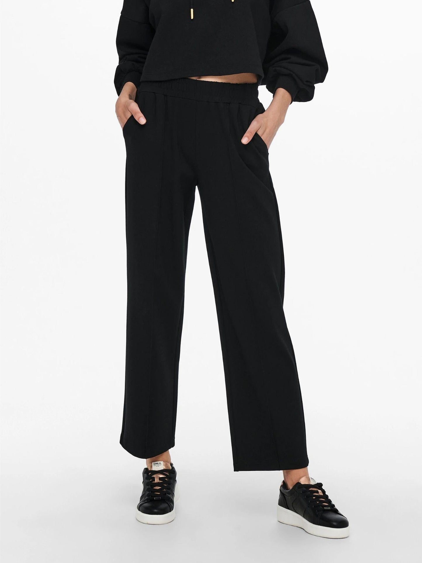 Only Pantaloni A Gamba Larga Donna Poptrash-Suki Loose Fit Nero