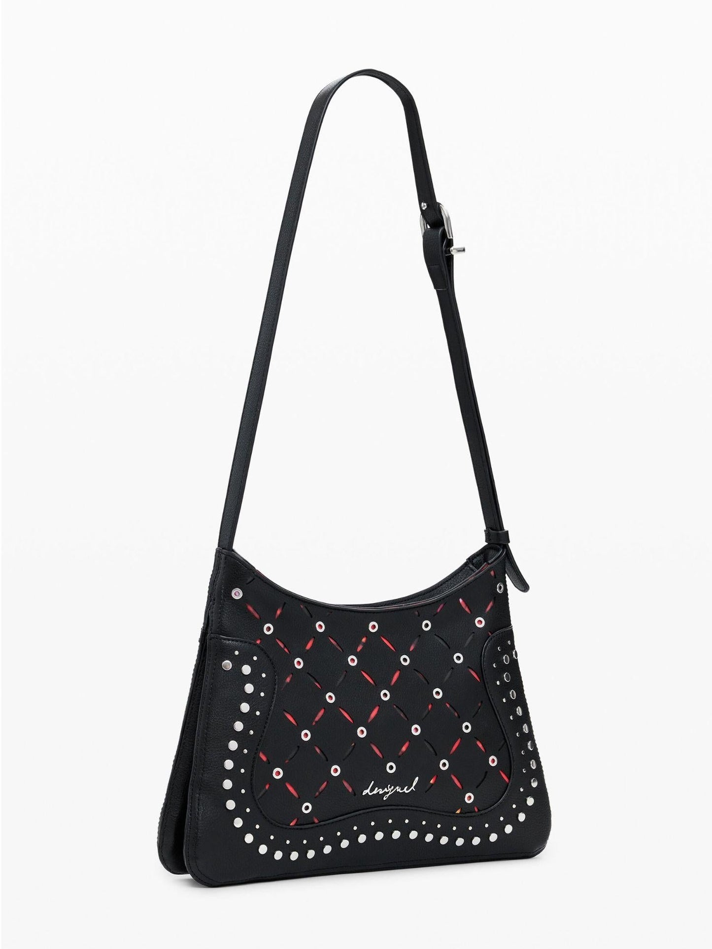 Desigual Borsa piccola effetto pelle traforata Donna Nero