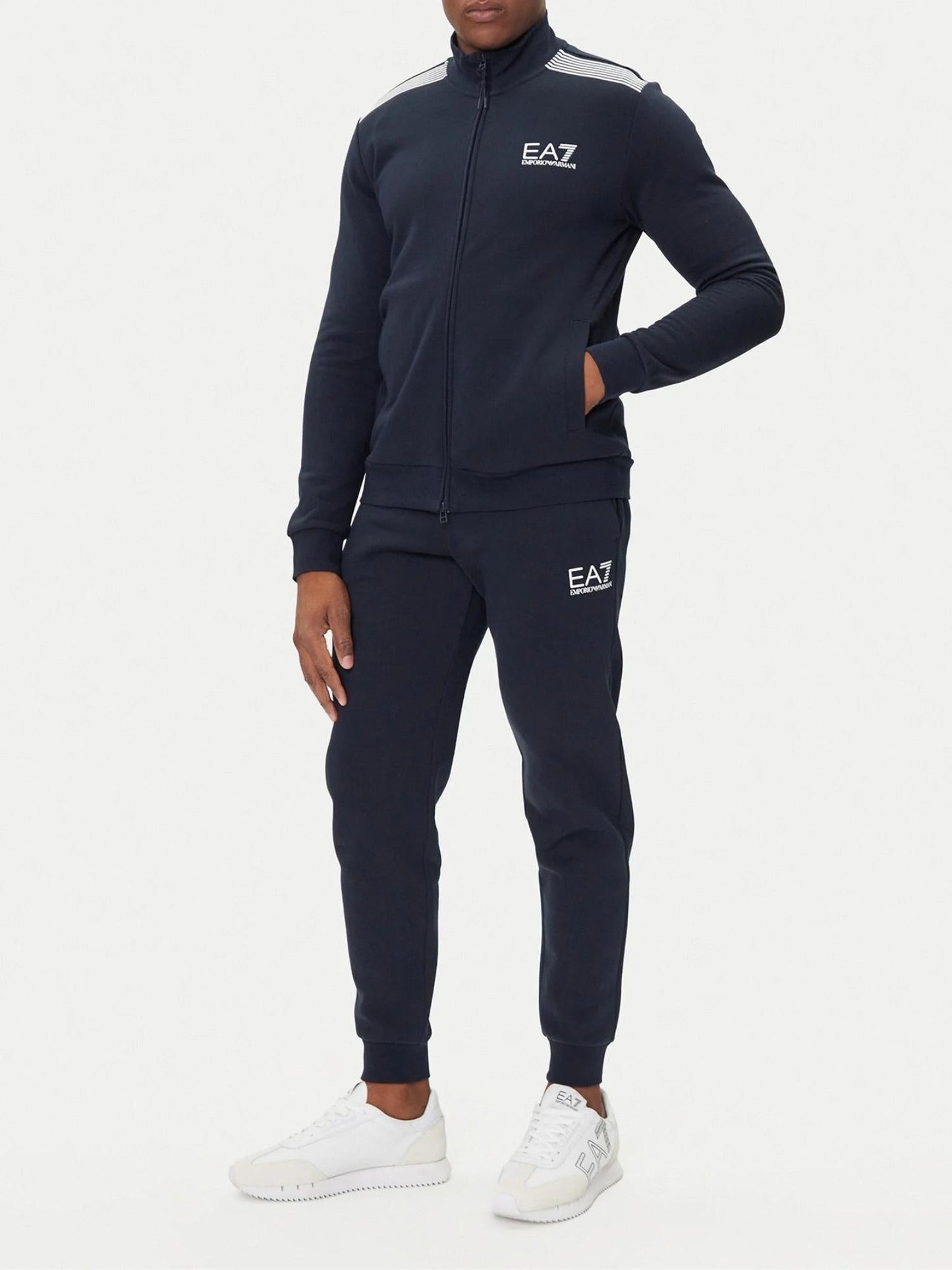 EA7 Emporio Armani Tuta Uomo con zip Blu Slim Fit