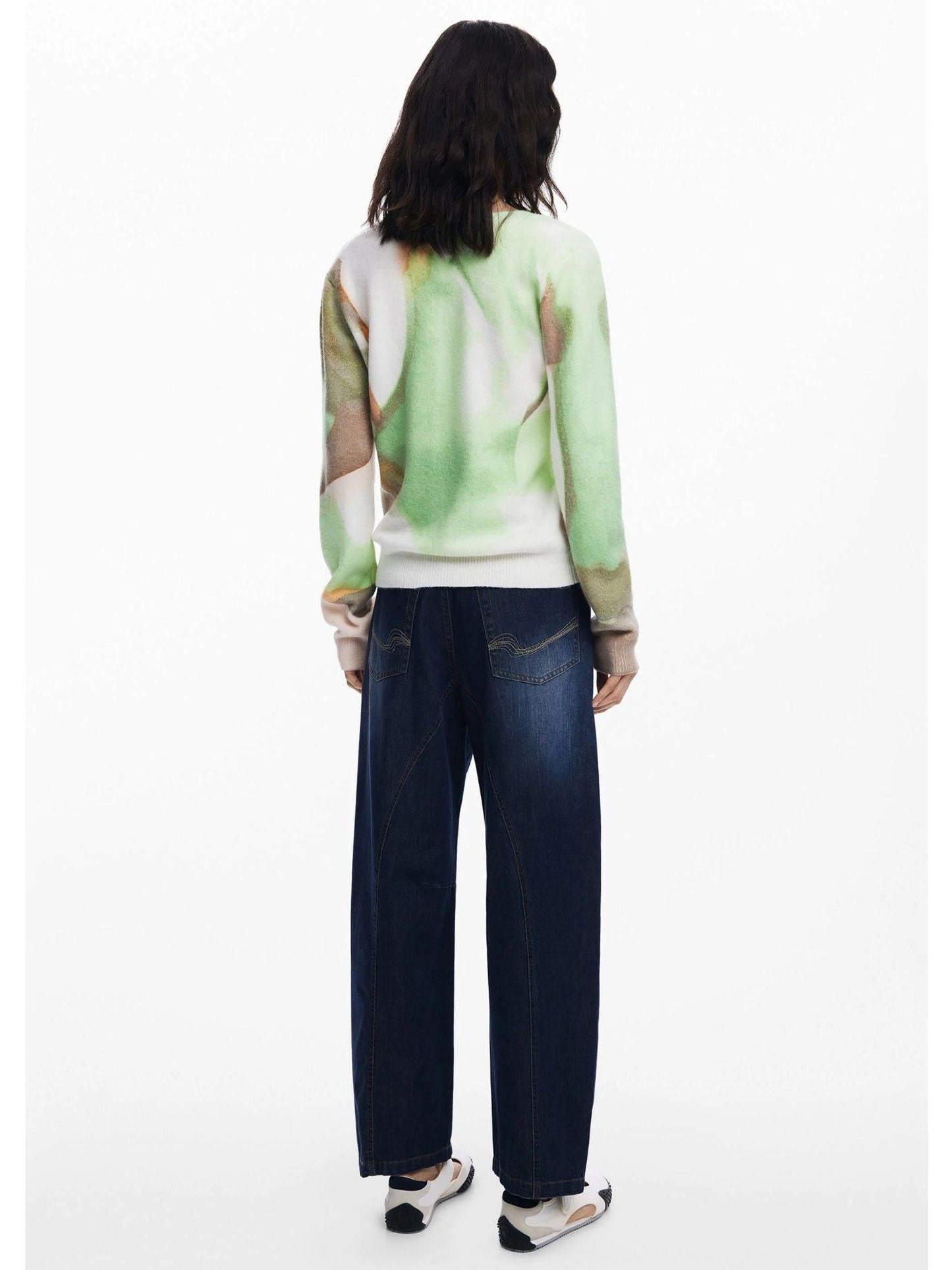 Desigual Maglione morbido con scollo a V Donna Verde