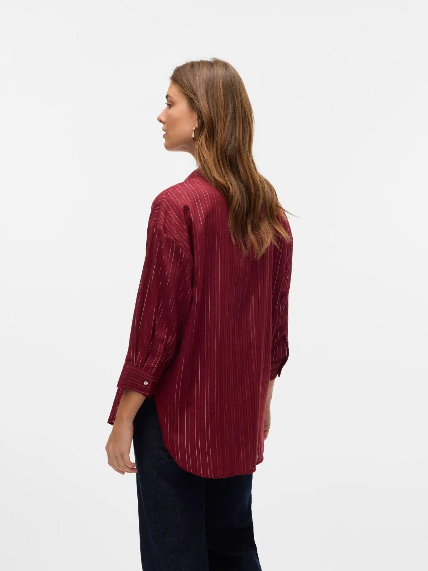 Vero Moda Camicia Donna Olla Maniche 3/4 Syrah Silver Lurex