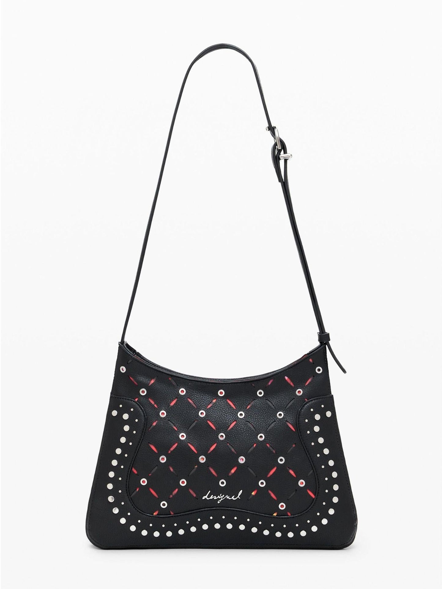 Desigual Borsa piccola effetto pelle traforata Donna Nero