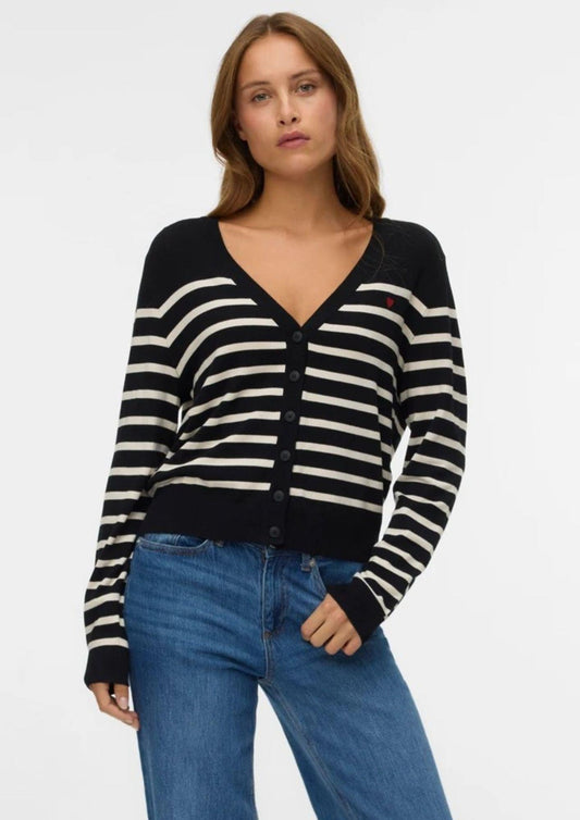 Vero Moda Cardigan Donna Nero e Bianco