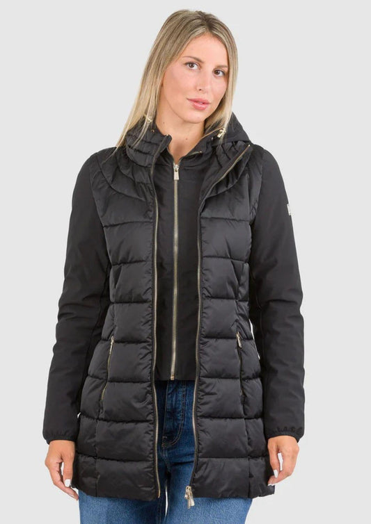 Yes Zee Giacca Lunga Donna Nera