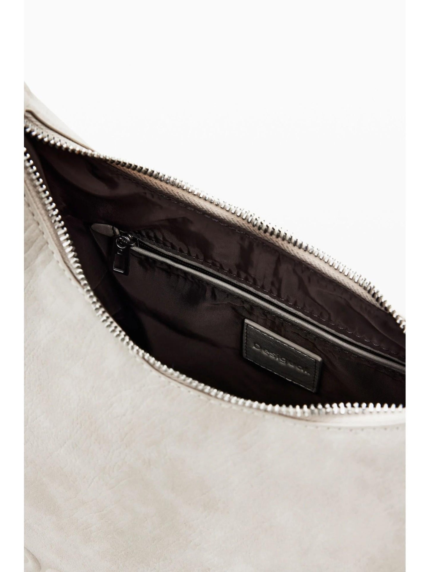 Desigual Borsa logo 3D con manico arricciato media Donna Avorio