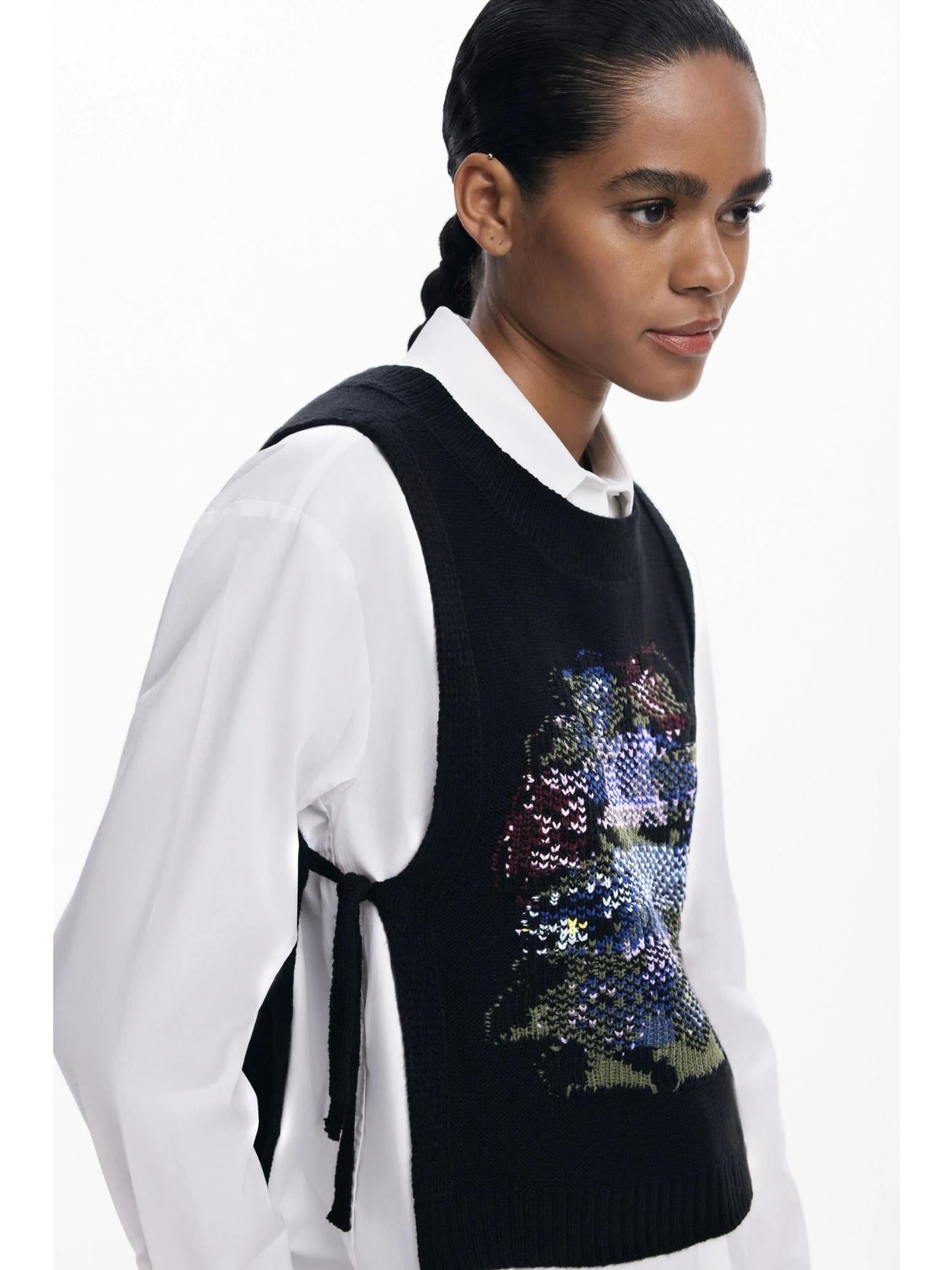 Desigual Camicia 2in1 fiori Donna Bianco